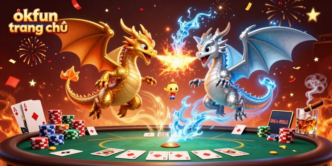 Engage with the thrilling action at okfun trang chủ featuring dynamic dragons amidst poker excitement.