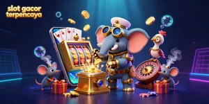 Spin golden slots with the slot gacor terpercaya theme in a vibrant steampunk casino scene.