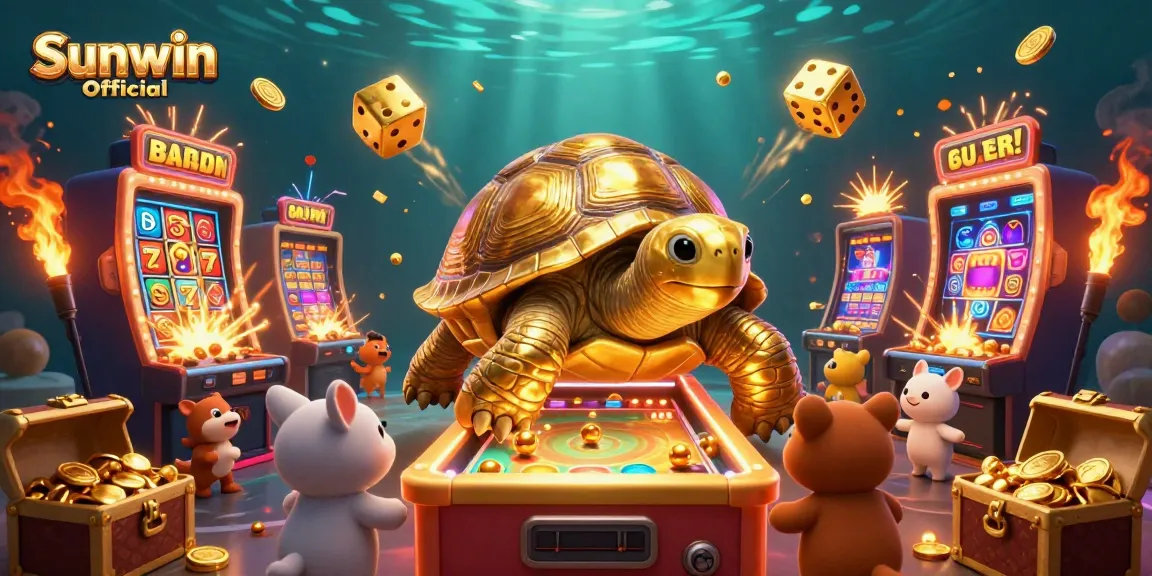 Engage with the exhilarating world of Sunwin Official's slot games featuring a dynamic golden tortoise and thrilling jackpots.